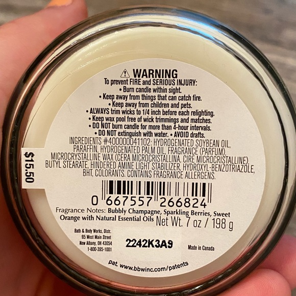 Bath & Body Works Champagne Toast Scented Candle - Picture 2 of 4